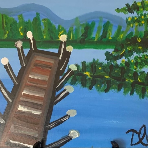 Dock original acrylic painting - Picture 1 of 6